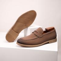Mocasines de color claro, zapatos casuales de cuero para hombre, zapatos de cuero genuino - details 17