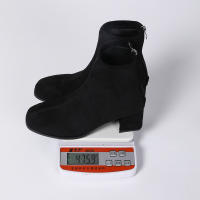 2025 otoño e invierno nueva cabeza cuadrada cremallera trasera temperamento botas de moda de tacón alto botas cortas de tacón grueso de gran tamaño mujeres - details 4