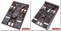 Cabestrillo de dos tonos de cuero marrón para hombre, estilo occidental, cinturón, longitud ajustable, 3,5x120cm - details 6