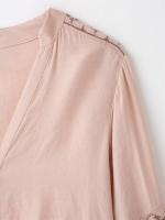 OUWU- Moda Para Mujer, Blusa Rosa Bordada Con Una Botonadura, Camisas Vintage De Manga Larga Con Cuello En V Para Mujer, Camisas Elegantes Para Mujer - details 7