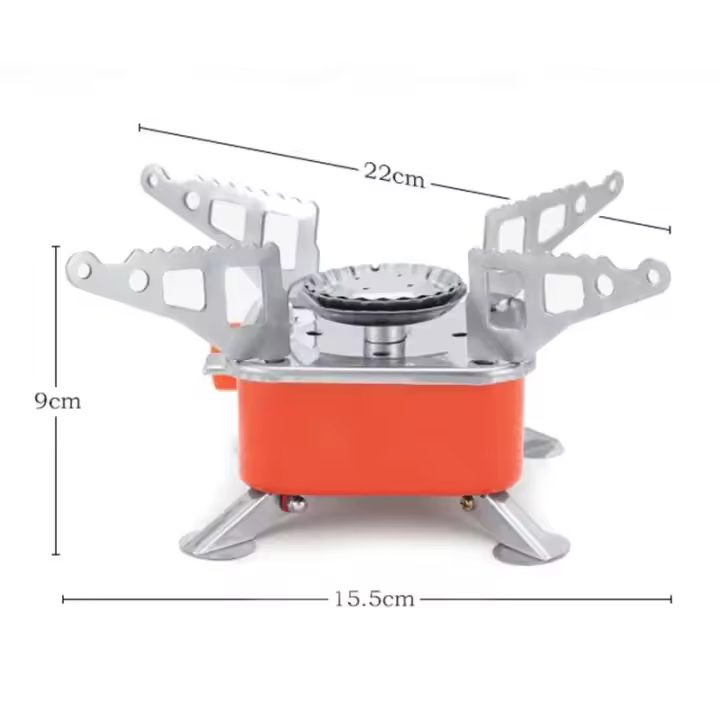 Mini estufa plegable de gas para acampar, cuadrada, portátil, para exteriores, utensilios de cocina ultraligeros, equipo de montañismo - 1