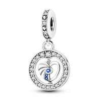 Cuentas de corazón de circonita blanca en plata para hacer joyas compatibles con pulseras - details 0