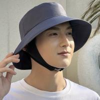 Sombrero de cubo para acampar a la moda Simple, Color sólido, a prueba de viento, sombrero de playa para exteriores, protección UV, gorra con protección solar transpirable para senderismo - details 11