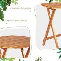 Set de Bistró con 3 Piezas Plegables, Mesa y Sillas Terraza de Madera de Acacia con 2 Cojines Acolchados Extraíbles, Muebles de Exterior para Patio Jardín Veranda Balcón (Rojo) - details 4