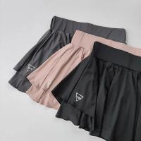 Falda corta deportiva para mujer, media falda falsa de dos piezas para correr, secado rápido, bloqueo de cadera, antideslumbrante, tenis transpirable - details 8