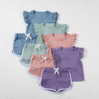 Conjunto De Verano Para Bebé Niña 2024 Shorts Y Camiseta Cómodo Transpirable Ropa De Casa Estilo Casual Sin Mangas Cuello Redondo - details 19