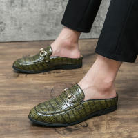 Sandalias con diseño de piedra sintética para hombre, zapatos con hebilla de herradura, tacón versátil, a la moda - details 4
