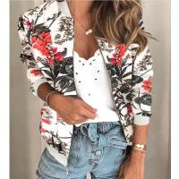 Chaqueta bomber elegante con estampado floral de primavera y otoño - details 7