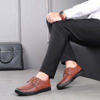 Los mocasines de cuero de vaca con cordones informales de negocios para hombre son cómodos y livianos - details 11