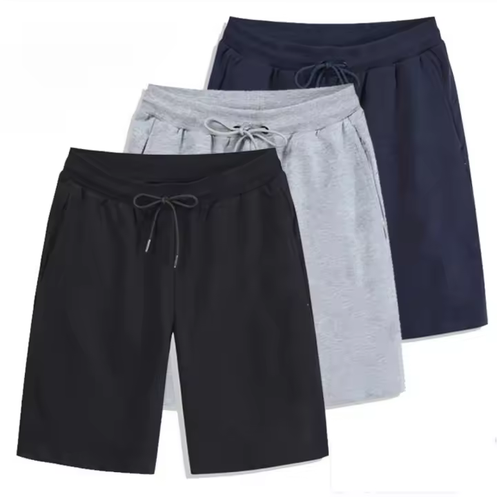 Shorts De Verano Para Hombre Con Cierre Elástico Y Cordón Joggers Fitness Transpirables Deportivas Pantalones Casuales De 5 Piezas Color Sólido - 1