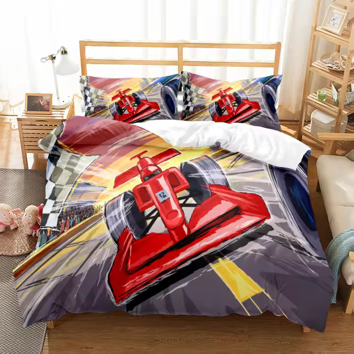 Juego de funda nórdica de carreras de relé, juego de ropa de cama individual, doble, tamaño Queen, tamaño King, tamaño King, Reino Unido - 1