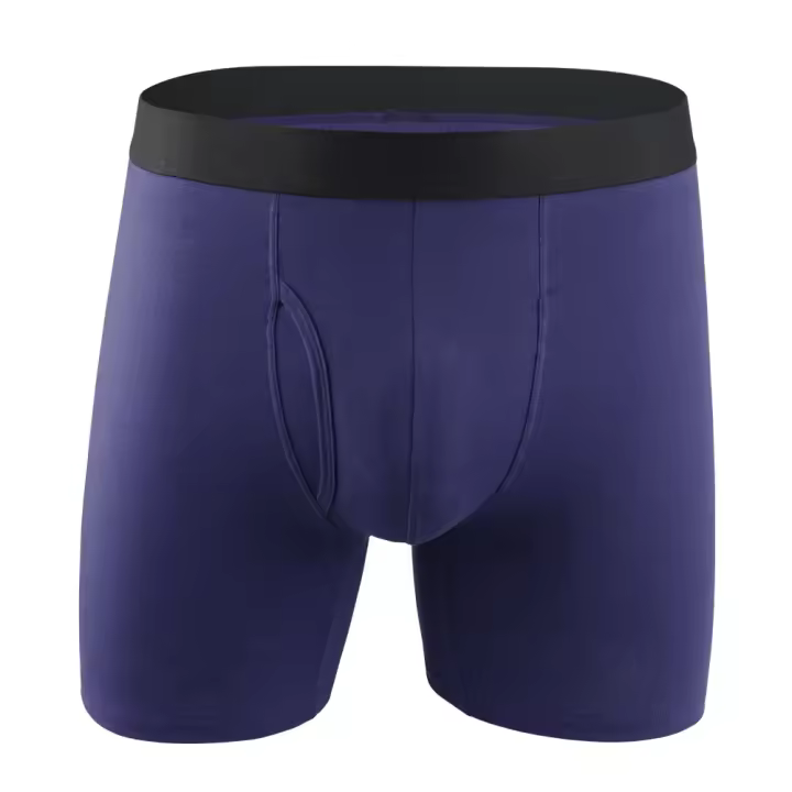 Calzoncillos bóxer de algodón puro para hombre, apertura amplia, color liso deportivo - 1