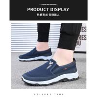 Zapatos De Lona Para Hombre Con Suela Suave Casual Transpirables Cómodos Con Mangas Slip-On Oxford De Tela Zapatos Casuales - details 4