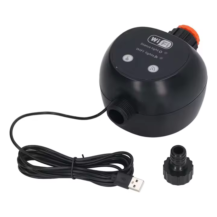 Temporizador de aspersor de césped y jardín negro, Control remoto inalámbrico, controlador de riego automático inteligente - 1