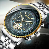 Tourbillon hueco esfera grande hombre de negocios reloj mecánico automático - details 1