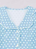 Vestido Largo de Verano con Estampado de Puntos Cuerda Alta, Cuello Dobladillo, Botones de Front - details 3