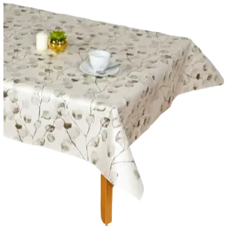 Mantel redondo Hulehule Tex Maure Verde de 140 cm con estampado resistente a las manchas - 1