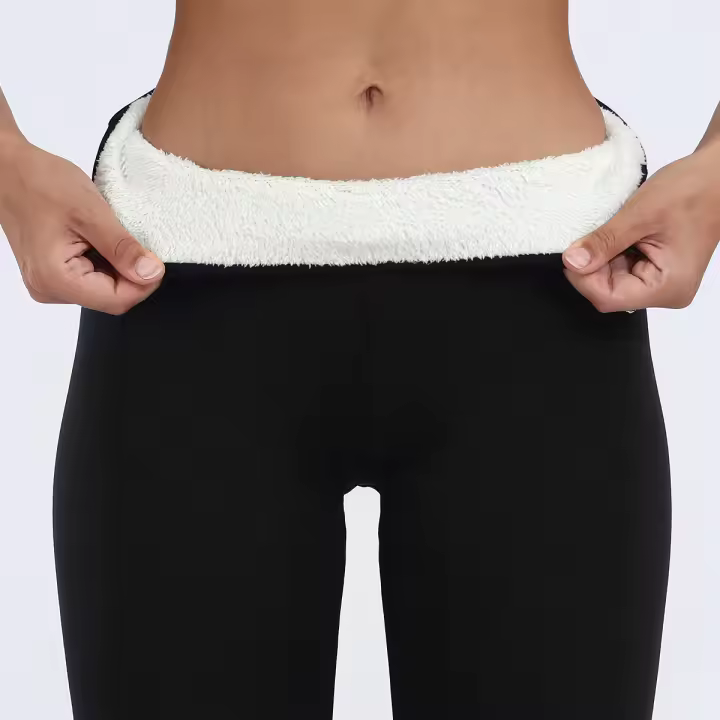 Leggings De Invierno Para Mujer Calientes Y Gruesas Con Forro De Fleece Pantalones Térmicos De Cintura Alta Estilo Oficina Lady - 1