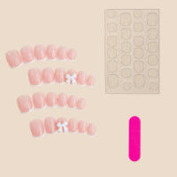 24 Uds., salón de belleza Artificial de larga duración, manicura artística, uñas elegantes y a presión para mujeres - details 0