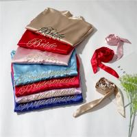 Bata de novia para dama de honor, bata de baño tipo kimono bordada, camisón informal de satén corto, ropa de dormir Sexy para mujer - details 8