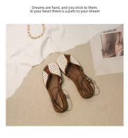 Sandalias Romanas de Verano Zapatos Planos para Mujeres 2025 con Cabeza de Estilo Retro y Pequeña Talla - details 18