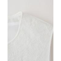 BUNO-En el verano de 2025, el nuevo chaleco bordado con cuello redondo de diseño simple acolchado de algodón a la moda para mujer. - details 5