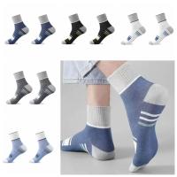 Calcetines deportivos de algodón puro para hombre, medias antideslizantes de poliéster, antiolor, cómodos, 3 pares - details 3