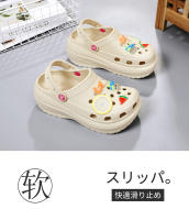 Zapatos perforados de suela gruesa para mujer, zapatos de jardín huecos transpirables, sandalias luminosas DIY para vadear el agua de verano - details 9