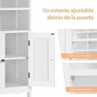 Armario de Baño de Madera Organizador de Almacenamiento con Estante 50x30x92,5cm - details 5