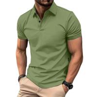Polo de verano liso de color para hombre, camisetas de manga corta con botones de solapa para hombre, ropa de calle informal, camisetas ligeras para correr - details 2