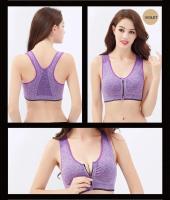 Sujetador deportivo inalámbrico de talla grande, a prueba de golpes, cierre de cremallera, ropa interior de nailon para yoga y correr - details 6