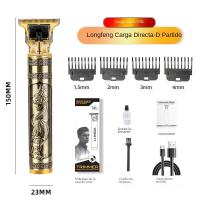Recortador de pelo eléctrico metálico para hombre, afeitadora de barba sin cable, recargable, cuchilla en T - details 5