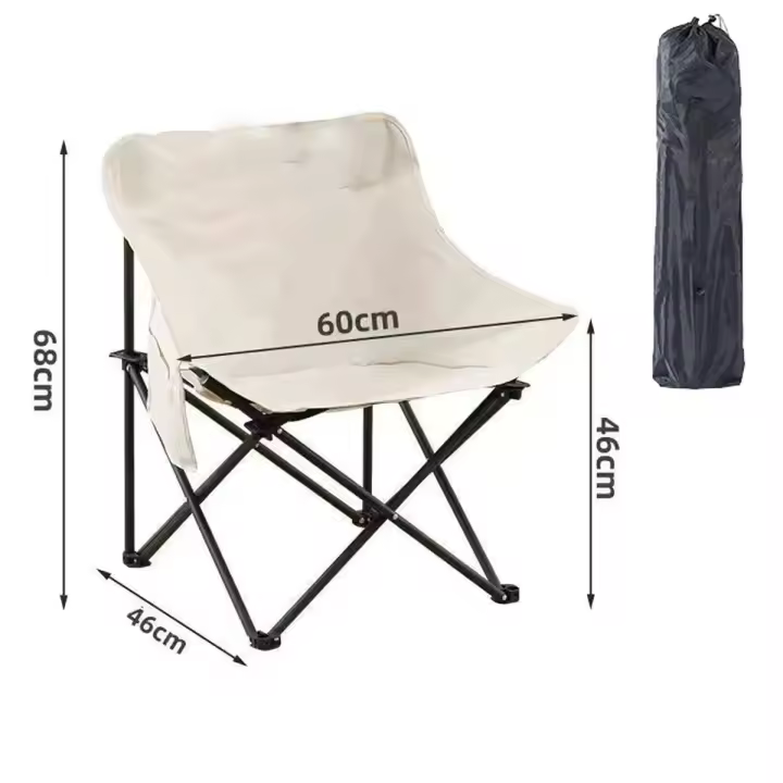 Silla de camping portátil plegable con forma de media luna para exteriores, equipo de picnic, banco de pesca, bocetos para estudiantes - 1