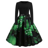 Vestido de fiesta elegante con estampado de notas musicales, vestidos Midi informales Retro Vintage para primavera y otoño - details 34