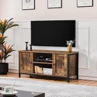 Mueble de TV Industrial para Salón 50 pulgadas Diseño Rústico Marrón-Negro 2 Puertas - details 1
