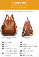 Mochila pequeña informal simple para mujer, bolso de hombro de cuero PU suave, bolso de trabajo vintage para mujer - details 1