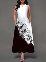 Women's Boho Long Dress Elegant Sleeveless Floral Print Casual Beach Party Summer Dress - details 38