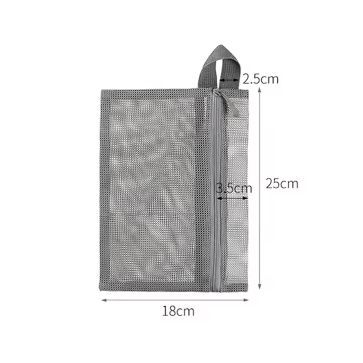 Bolsa de lavado de maquillaje de malla Simple, bolsa de artículos de tocador hueca impermeable, bolsa de almacenamiento ligera de secado rápido, viaje - 1