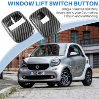 Interruptor de elevación de ventana de fibra de carbono para coche, 2 piezas, cubierta de botón, pegatina embellecedora para Benz Smart 453 Fortwo Forfour 2015 + Accesorios - details 5