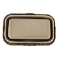 Caja de almacenamiento de plástico plegable para picnic, cesta de picnic plegable para acampar de gran capacidad con mango de portavasos doble de 16L - details 7