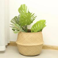 Cestas de almacenamiento Naturales de algas marinas, maceta de flores de estilo nórdico, cesta de plantas, bolsa de cultivo tejida de paja, maceta colgante, decoración del hogar - details 8