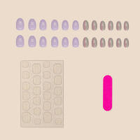 Uñas postizas de resina reutilizables para mujeres y niñas, arte de manicura, redondas, 24 piezas - details 1