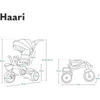 Haari Bicicleta 2 en 1 Menores hasta 25 kg 1,5-5 años Triciclo- Carrito Cesta espaciosa, Bolsa y portavasos Cinturones de 3 Puntos con Fundas Toldo Reposapiés Azul Oscuro - details 9