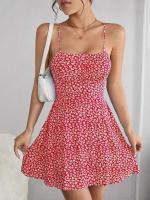 Falda corta de moda de verano, vestido nuevo sexy rojo hermoso elegante, ropa de mujer, vestido de vacaciones en la playa - details 9