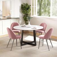 Pack de 4 Sillas de Comedor Modernas Sillas de Cocina Tapizada en Terciopelo con Respaldo Alto y Patas de Acero para Sala de Estar 50x52x83 cm - details 3