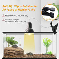 Lámpara de calor para reptiles, luz solar de espectro completo UVA UVB con Clip giratorio e interruptor para acuario, color blanco y negro - details 4