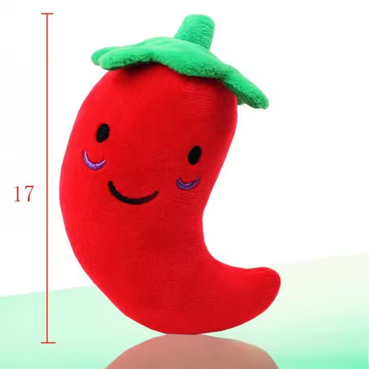 Juguete de Peluche de Perro Bulldog Resistente a Mordiscos, Juguete de Sonido de Dibujos Animados de Frutas Suministros para Mascotas - 1