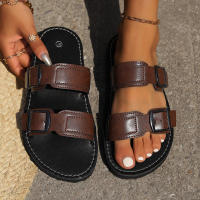 Zapatos planos de estilo británico para mujer, zapatillas de playa informales con hebilla romana, novedad de verano, 2024 - details 7