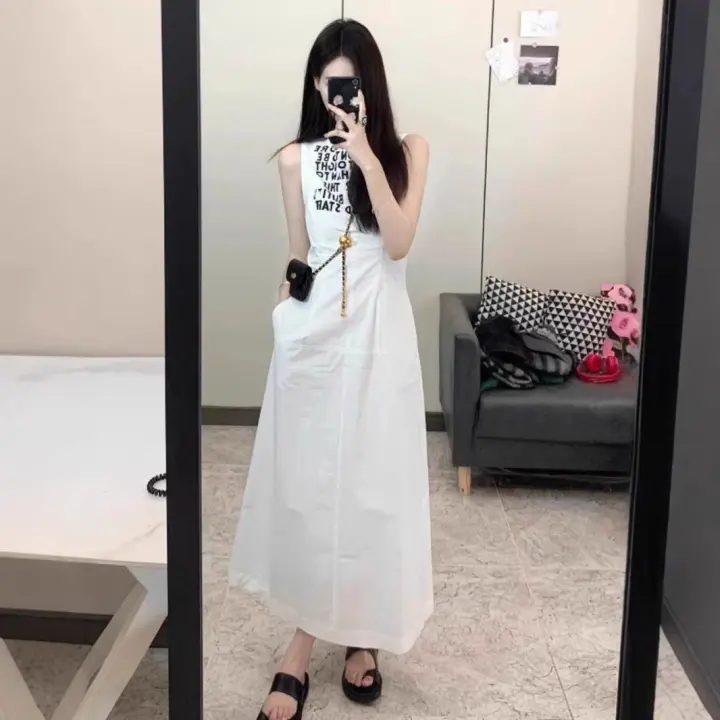 Vestido sin mangas para mujer verano 2025 nuevo diseño de nicho, corte ajustado, estilo casual occidental, falda larga - 1