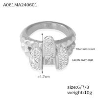 Anillo Hueco de Diamante de Agua de lujo para Mujeres, anillo de Maple de Titanium, forma de engrane de personalidad, Anillo, accesorios de joyería punk - details 1